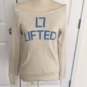 Off the Shoulder Lifted Research Group Sweater